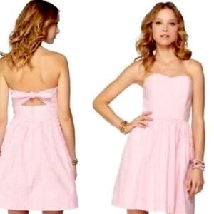 Lilly Pulitzer Pink Seersucker Strapless Dress- Size 0
